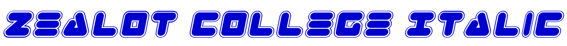 Zealot College Italic 字体